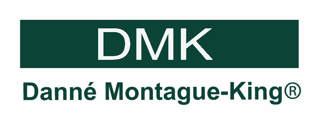 DMK logo with white text on a green background reading DMK Danné Montague-King®.
